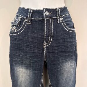 Cartise Classic Dark Blue Straight Leg Jeans